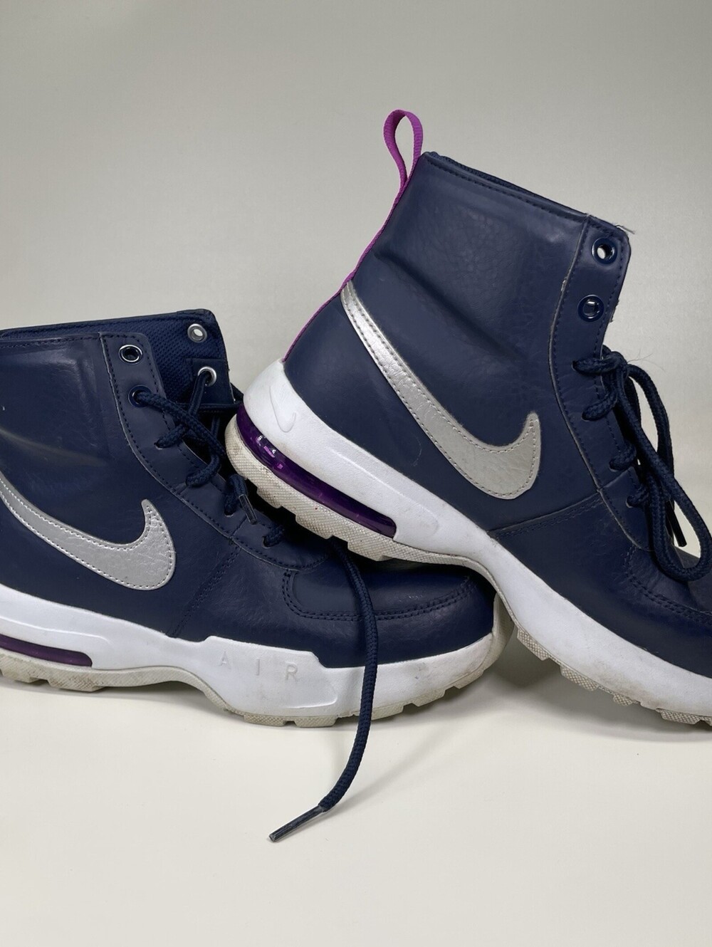 Nike Air Max Goaterra 2.0 GS Boots Midnight Navy Silver Purple 5Y DC9515-400
